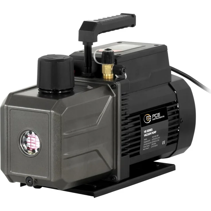 PCE Instruments HVAC Vakuumpumpe, 0,75 PS, 226 l/min Durchflussrate, mit 1/4 und 3/8 Anschlüssen, hocheffizientes Filterelement