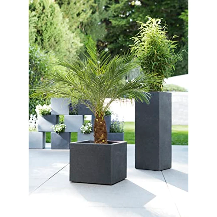 Scheurich C-Cube Pflanzgefäß Stony Black 40 cm, Höhe 33 cm – Bild 3