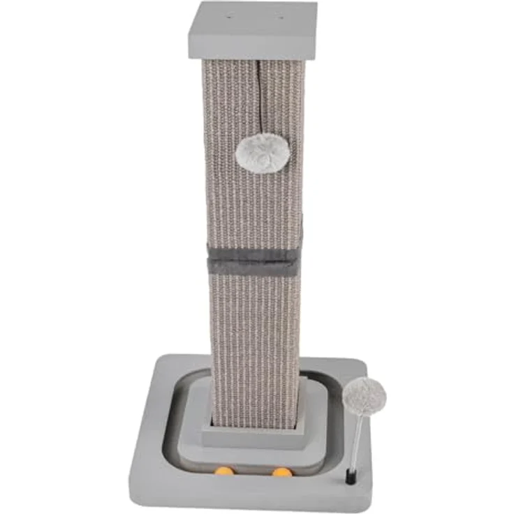 CanadianCat Company | Kratzstamm für Katzen - Karlo - mit interaktivem Spielzeug | selbstbeschäftigung | Ø14cm Kratzsäule | ca. 33 x 33 x 67 cm – Bild 3