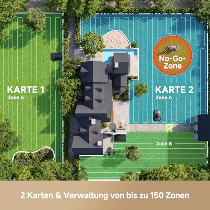 MOVA LiDAX Ultra 1200, Elektrorasenmäher Roboter mit RTK, 3D-LiDAR, AI Vision 360° und automatischer Kartenerstellung, mulcht bis 1200m², 5 cm Kantenschnitt – Bild 10