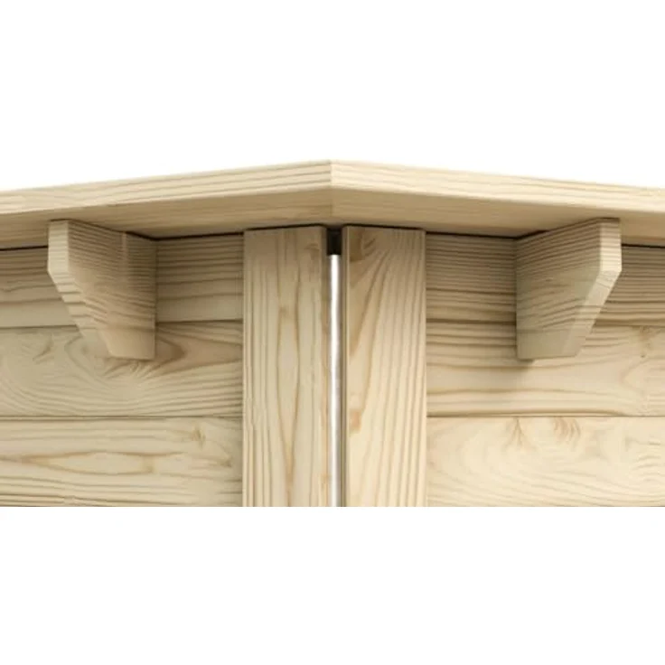 Karibu Massivholzpool 'Modell Pool X4' natur 558 x 347 x 124 cm, Poolfolie blau – Bild 5