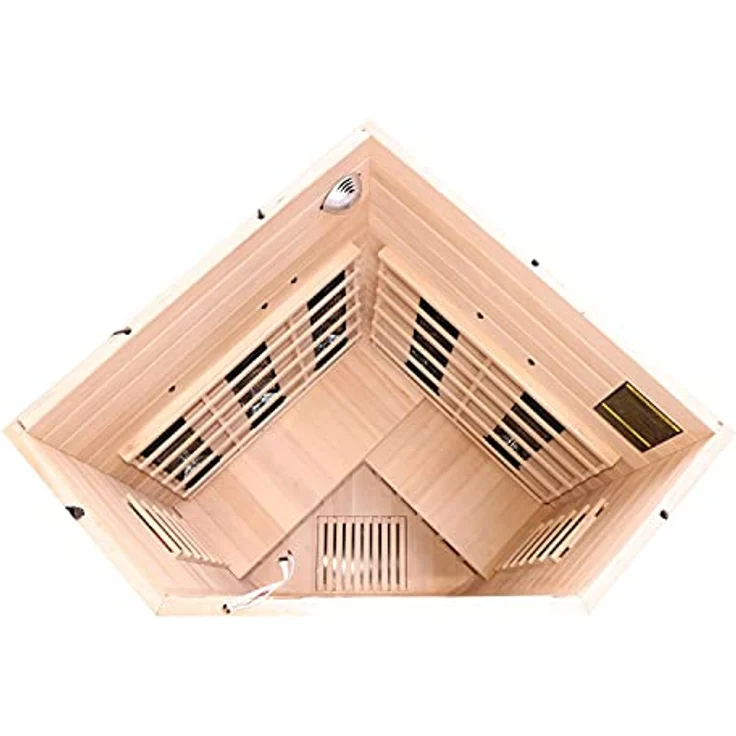 Dewello Infrarotkabine Infrarotsauna LAKEFIELD 140cm x 140cm inkl. Vollspektrumstrahler, Bodenstrahler – Bild 6