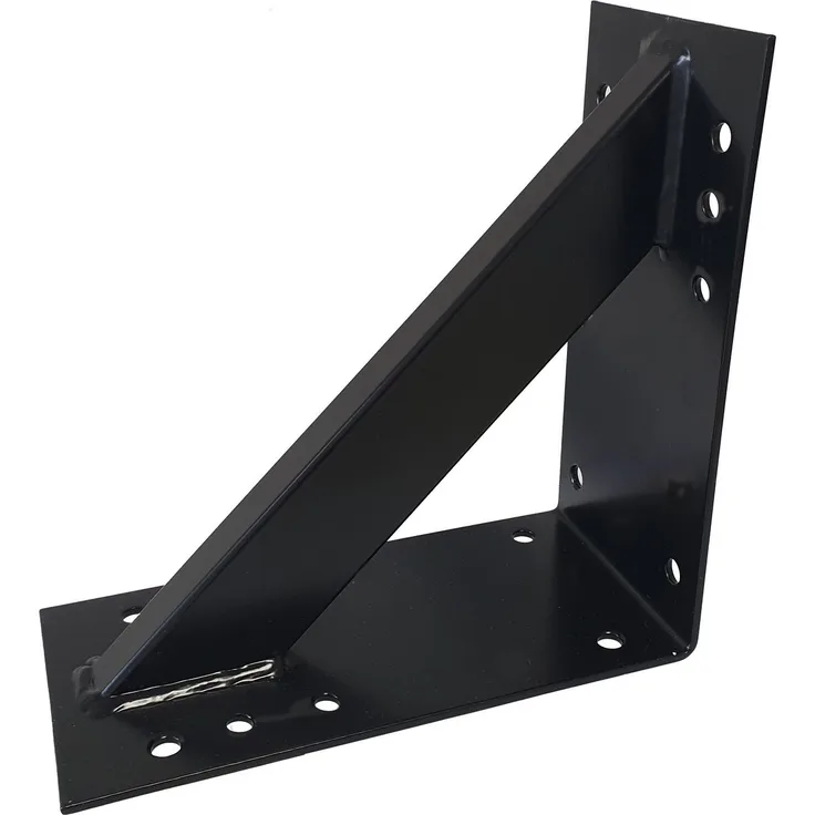 dynamic24 Holzkonstruktionsbeschlag, großer Stahl Winkel 20x20x9mm, 3mm Holzverbinder verstärkt, schwarz pulverbeschichtet