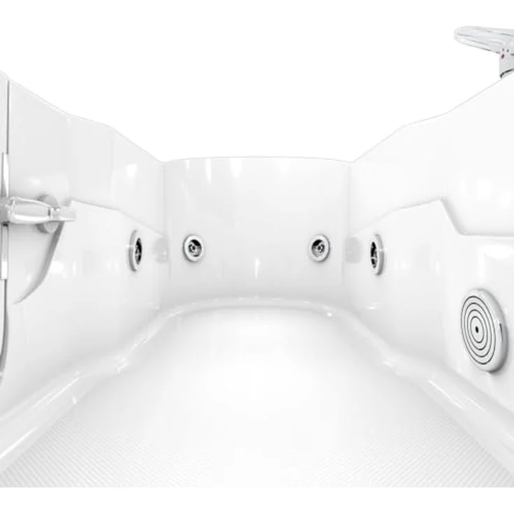 AcquaVapore Whirlpool-Badewanne Seniorenwanne mit Tür S17-WP-L-ALL 150x75cm, (1-tlg) - Hochwertiger Sanitär-Acryl, 5 Massage-Düsen, Tür mit Sicherheitsverschluss. – Bild 9