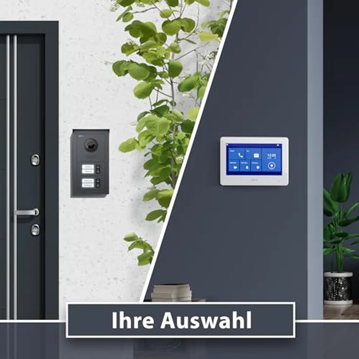 Goliath Intercom Video-Türsprechanlage Basic-Line, 4-Familie, 7-Zoll HD Monitor in Weiß/Schwarz, 2-Draht Technologie, Kamera mit Nachtsicht und App-Funktion – Bild 5
