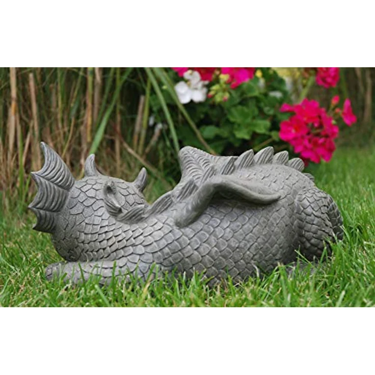 MystiCalls Gartenfigur Gartendrache - Modell Mutterliebe - Fantasy Figur Deko Drache Garten – Bild 4