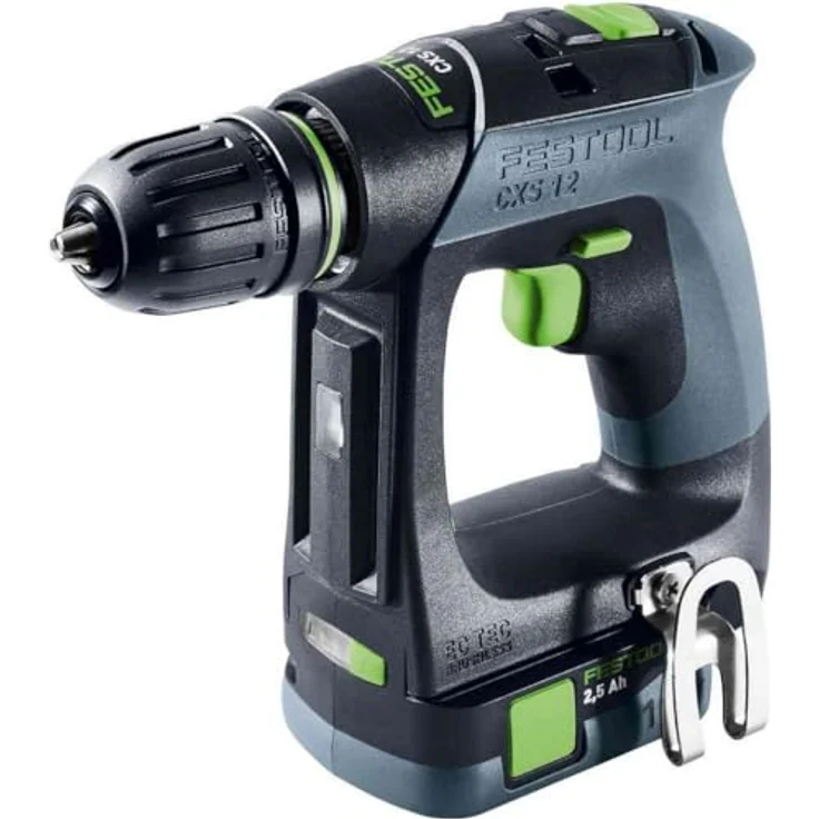 Festool Akku-Bohrschrauber CXS 12 2,5-Set 576865 (Bohrschrauber Holzbohrer Stahlbohrer Bohrer Werkstatt) Farbe: Grau/Grün/Akkuspannung: 10,8 V/Gänge: 2 – Bild 2