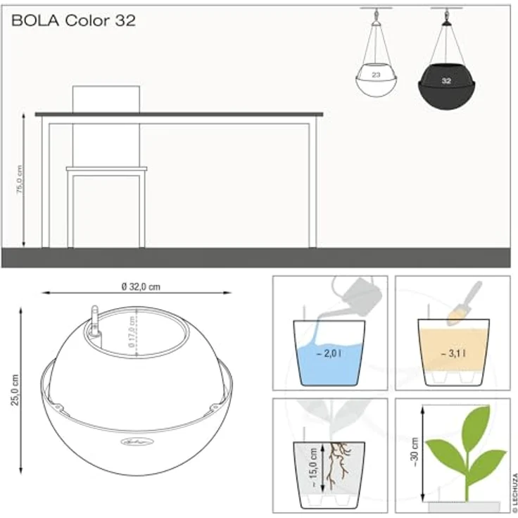 LECHUZA BOLA Color 32 sandbraun 16866 – Bild 5
