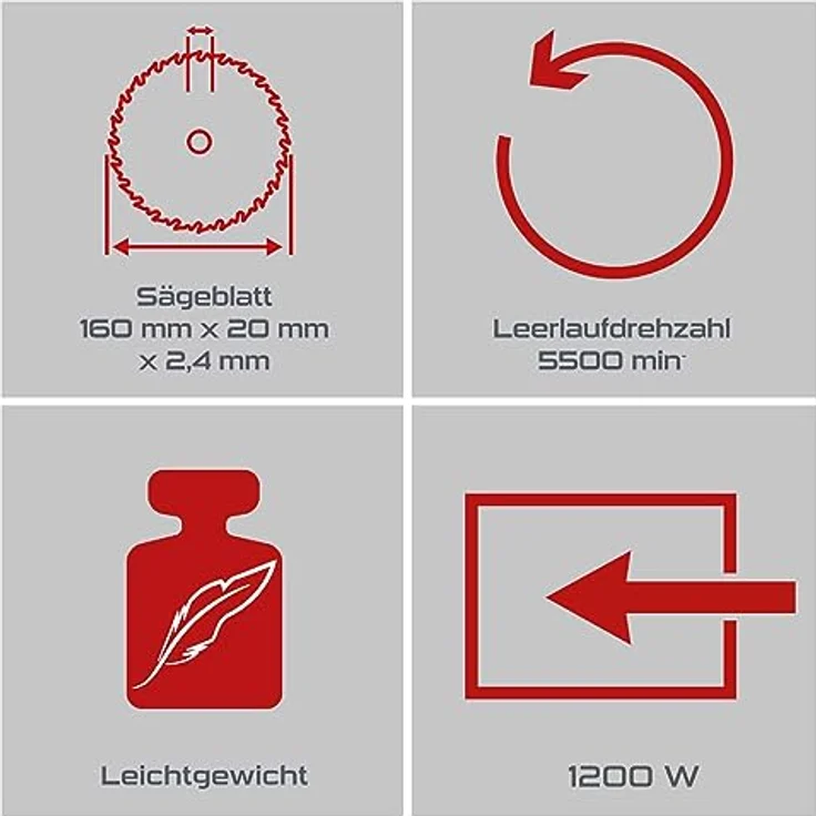 Practixx Tauchsäge PX-TS-55 1200W | Schnitttiefe 55mm | Ø160mm | Schrägstellung 0 bis 45° Schnitte + Kippschutz | Handkreissäge – Bild 4