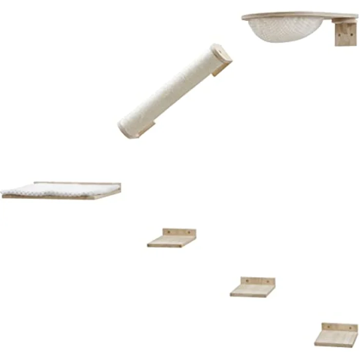 Kerbl Katzen Kletterwand Rocky, Trittbretter Liegebrett Säule Liegemulde, 6-TLG – Bild 2