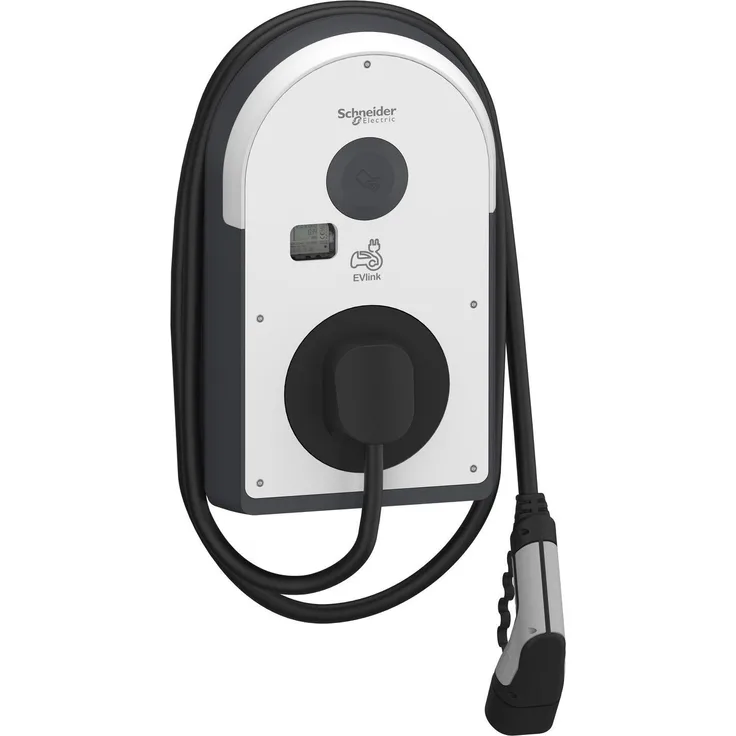 Schneider Electric SCHN Wallbox, Elektroauto Ladestation mit Typ 2 Anschluss, 22 kW, 32 A, eichrechtskonform, IP55, 5m Kabel, Bluetooth eSetup App