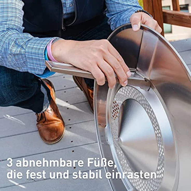 Solo Stove Bonfire Wärmeverteiler, Edelstahl mit 3 abnehmbaren Füßen, effizienter Wärmeverteilung, Maße (HxØ): 25,4 x 63,5 cm, 3 kg – Bild 4