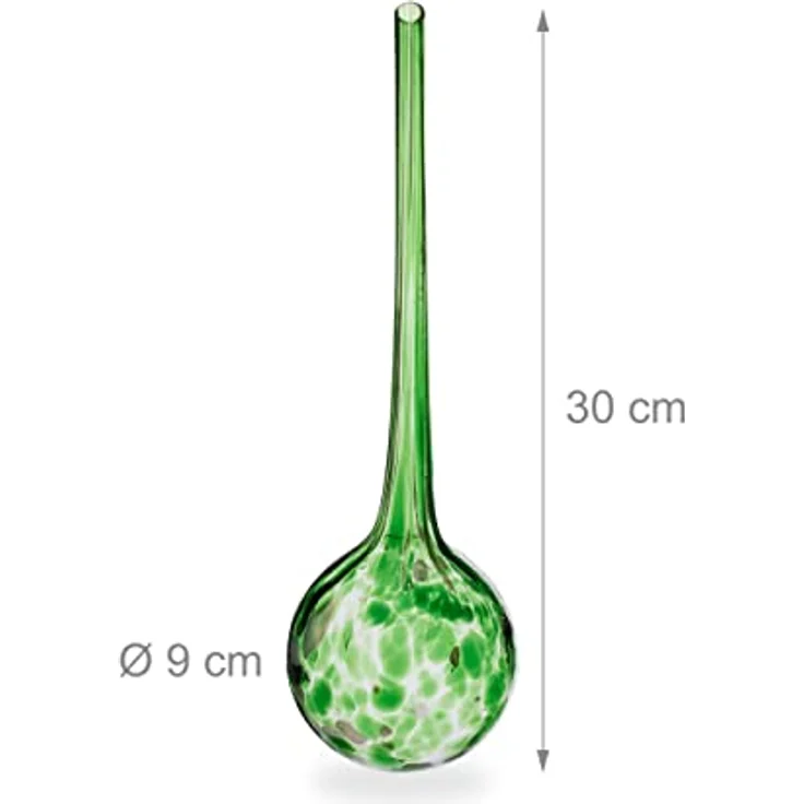 relaxdays Tropfer Bewässerungskugel 2er Set, Glas mit 350 ml Füllmenge, Grün – Bild 4