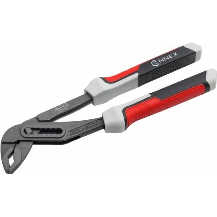 Connex Wasserpumpenzange 24 cm, ergonomischer 3K-Griff mit Abgleitschutz, schwarz/rot/grau