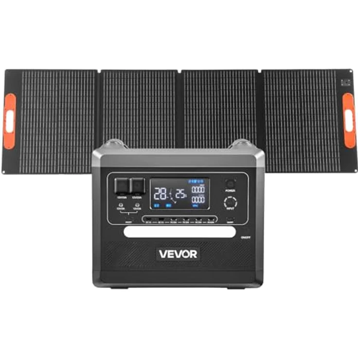 VEVOR Tragbare Powerstation Q2400Pro, 2400-W-Solargenerator mit 200-W-Falt-Solarpanel und 2160-Wh-LiFePO4-Akku, 10 Ausgänge, einstellbare Eingangsleistung für Zuhause, Camping & RV – Bild 9