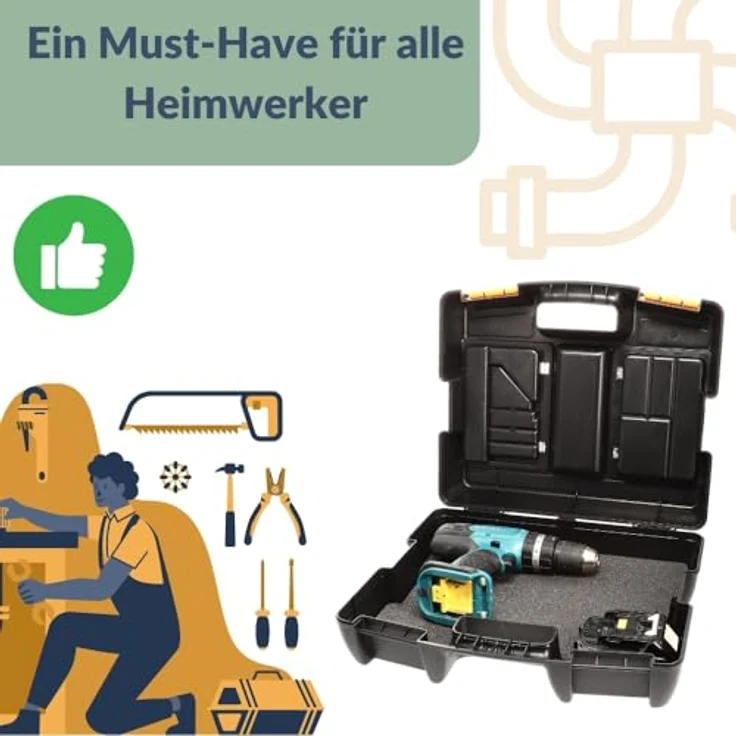 GarPet Werkzeugkoffer Kunststoff universal Schaumstoffeinlage, integrierte Sortimentsfächer - blau – Bild 8