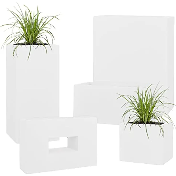 Pflanzwerk® VISTA Premium Pflanzkübel, rechteckiger Blumenkübel aus Fiberglas mit Lotus-Effekt, handgefertigt, frostbeständig, 20-25 Liter – Bild 5