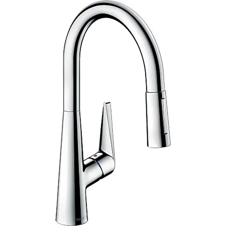 Hansgrohe Talis M51, Einhebel-Küchenmischer 200 2jet mit Ausziehbrause, Chrom, schwenkbar 110°/150°, Brausestrahl arretierbar, Keramikmischsystem – Bild 1