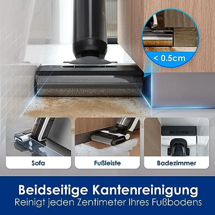 Tineco Floor ONE S6 Nass Trockensauger, Kabelloser Nass Trocken Staubsauger, Akku Saugwischer mit LED-Anzeige All-in-One Staubsauger mit Wischfunktion 35min Laufzeit für Hartböden – Bild 3