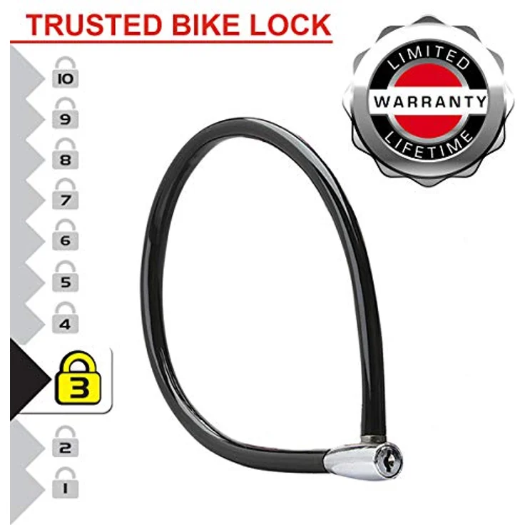 MASTER LOCK Fahrradschloss Kabelschloss [Schlüssel] [55 cm Stahlkabel] [Wetterfest] [Zufällige Farbe] 8630-F - Ideal für Fahrräder, Elektrisches Fahrradectric, Skateboards, Kinderwagen, Mähmaschine un – Bild 2