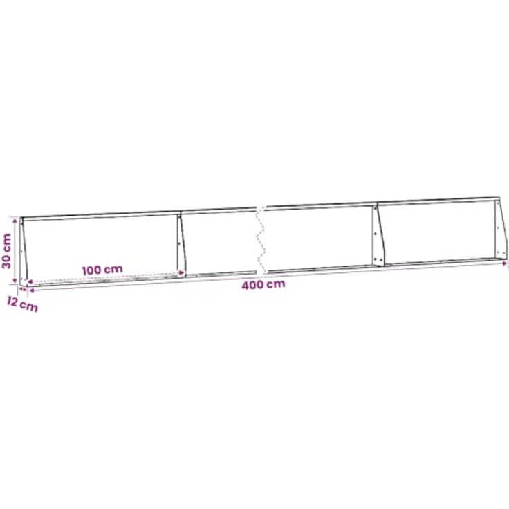 vidaXL Beetumrandung Stützmauer, wetterfeste Stützmauer aus Schwarzstahl, 4-teilig 100 x 12 x 30 cm, modulares Design für flexible Anordnungen – Bild 2