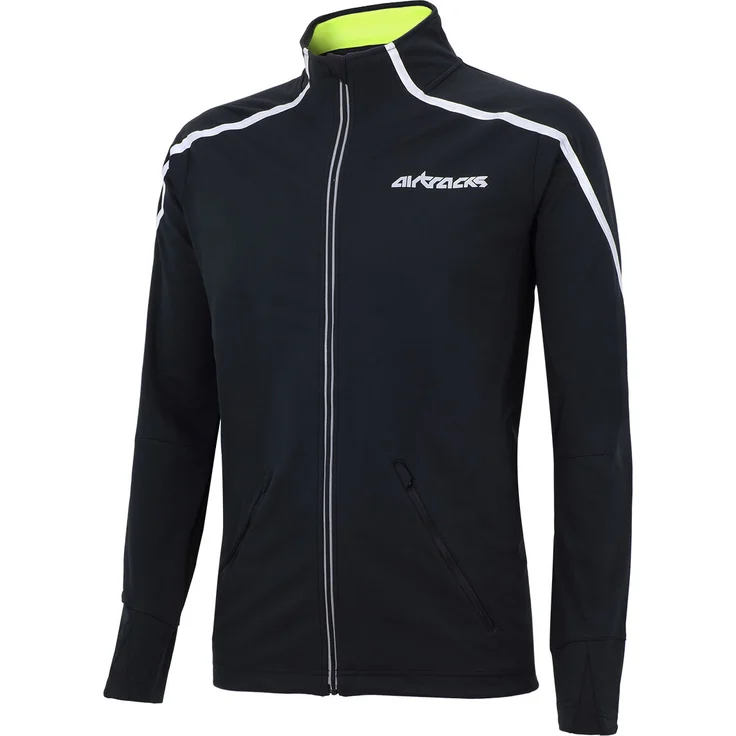 AIRTRACKS Damen Thermo Laufjacke AirTech Schwarz S / Wind- und wasserabweisende Funktionsjacke für Herbst und Winter