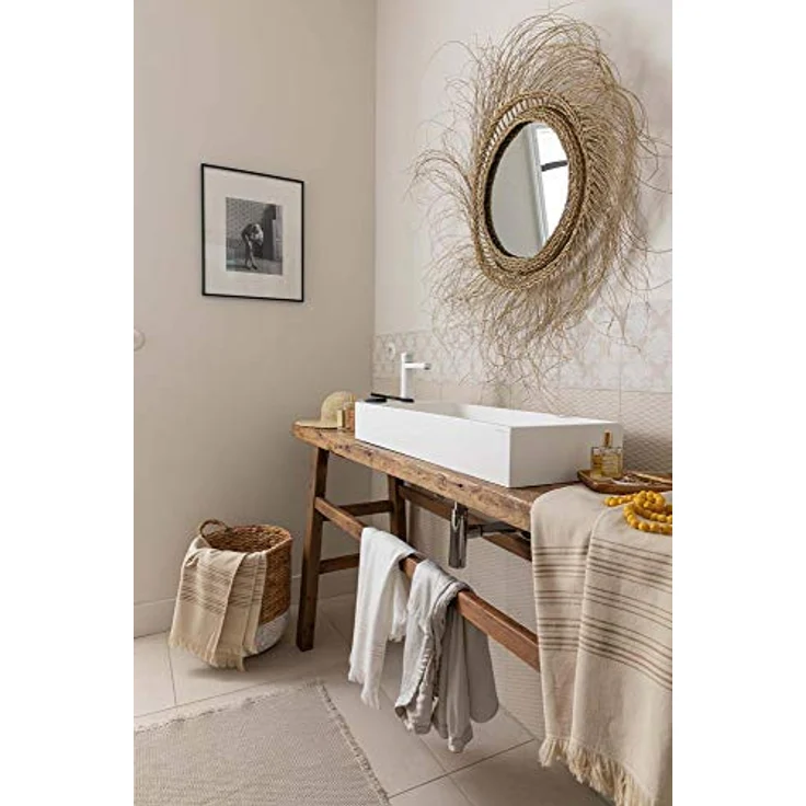 Vivaraise Hammam-Tuch Cancun, Braun, 100% Baumwolle, 90x180 cm, mit eleganter Bordüre, ideal für Freizeit, Wellness und Sauna – Bild 4