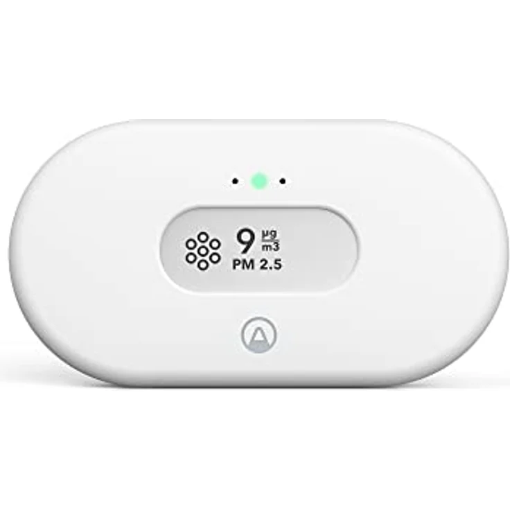Airthings View Pollution, Messgerät zur Überwachung von Feinstaub (PM2.5), Temperatur und Luftfeuchtigkeit, kabellos, WLAN-verbunden, Weiss – Bild 2