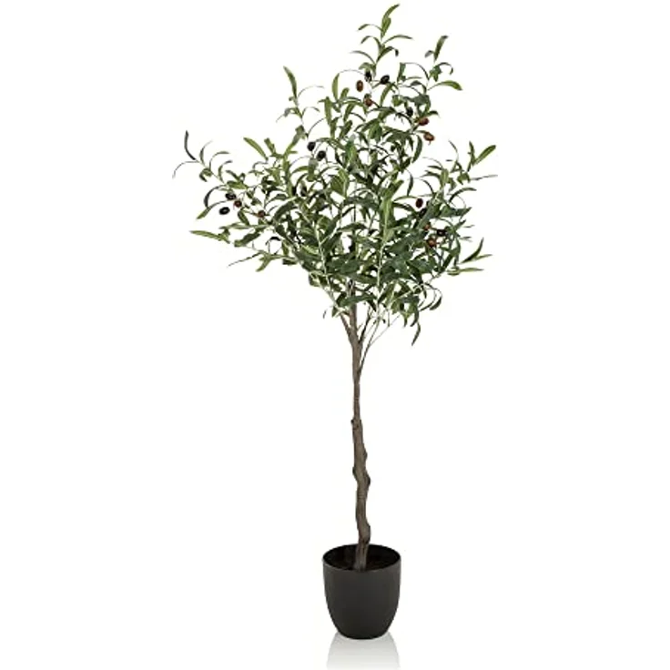 hjh OFFICE Kunstpflanze Olive Höhe 120 cm Deko Olivenbaum künstlich, Kunstbaum pflegeleicht 871012 – Bild 1