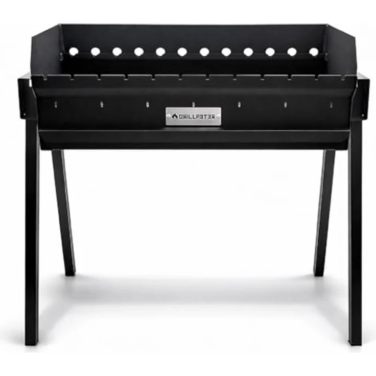 Grillpeter Profi Mangal Altan 70, Stahl 3mm Schaschlikgrill mit Ascheschublade und Windschutz – Bild 1