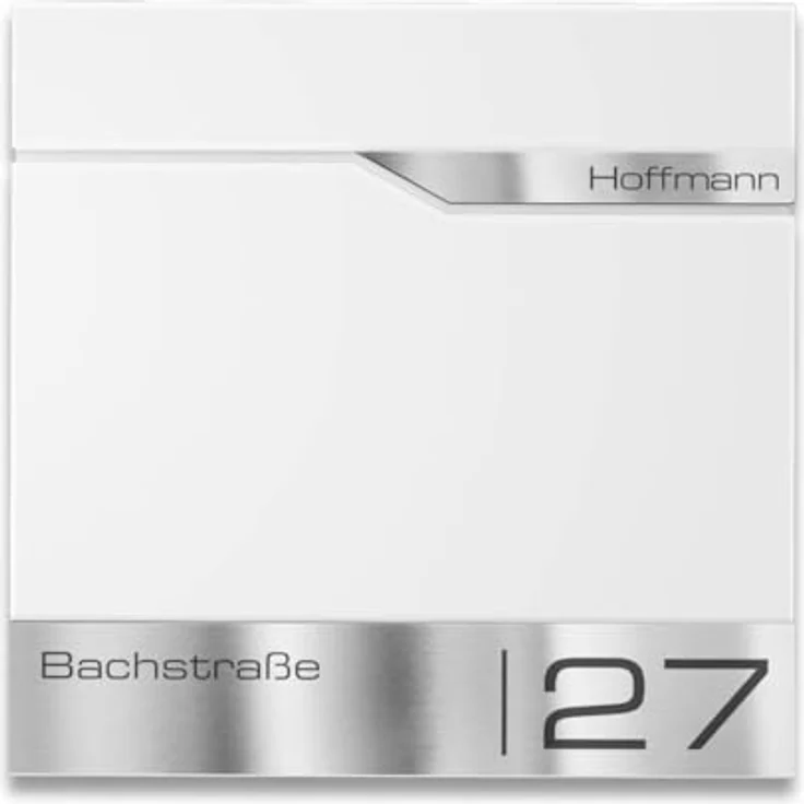 Metzler® Wandbriefkasten Weiß, Briefkasten mit Zeitungsfach, personalisiert mit Lasergravur, rostfreier Edelstahl, 10 Jahre Ersatzteile – Bild 1