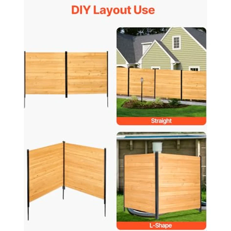 VEVOR Sichtschutzzaun Holz 1100 x 982 mm, 2-teilig, stabiler Sichtschutz für Klimaanlagen und Mülltonnen im Freien, einfach zu installieren, Gartendeko – Bild 3