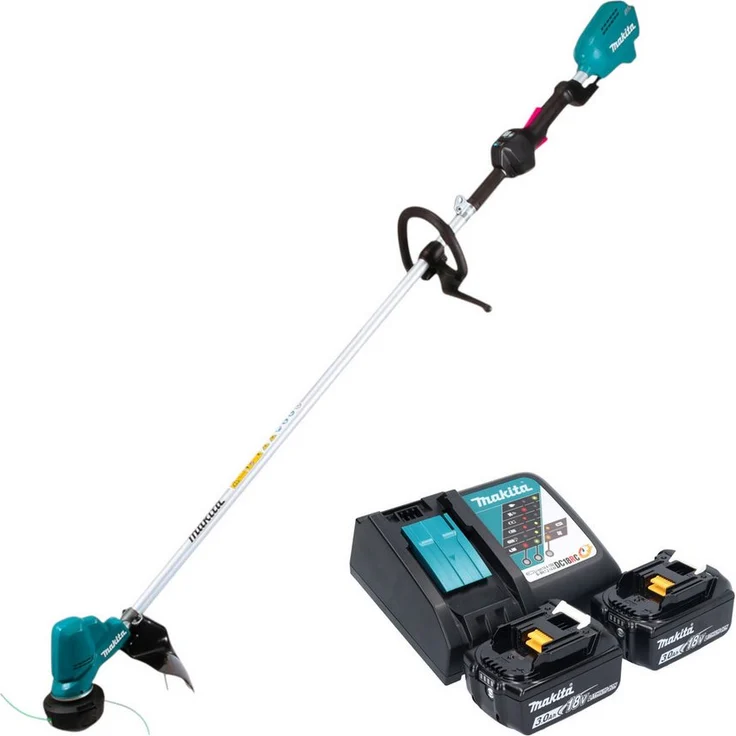 Makita DUR 190 L Akku-Rasentrimmer, 18 V, 300 mm Schnittbreite, 2x 3,0 Ah Akku + Ladegerät, bürstenloser Motor