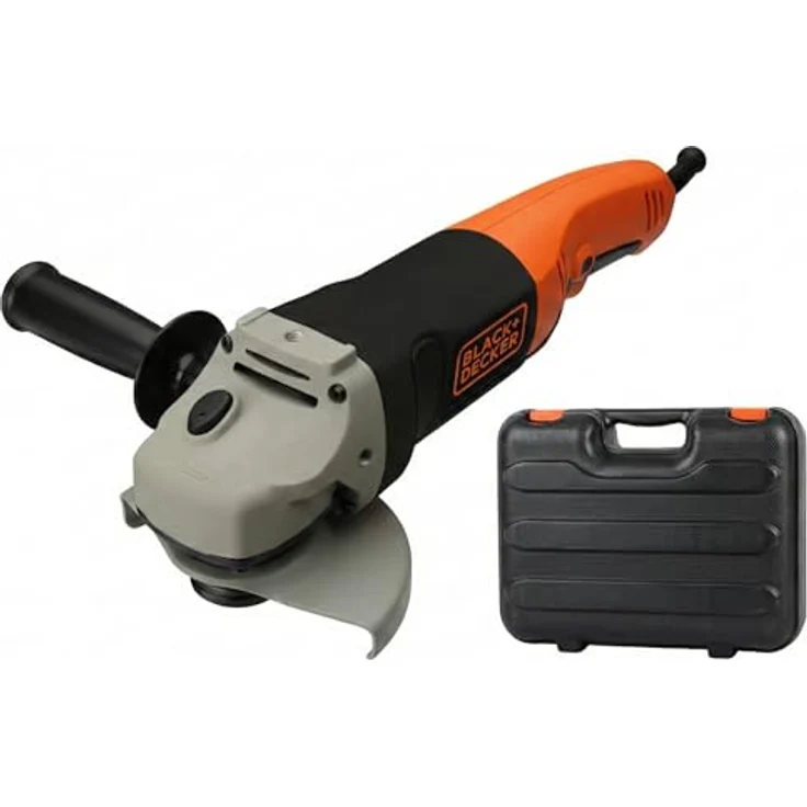 Black+Decker Winkelschleifer (mit 3-Positionen-Zusatzhandgriff, 1200 W, 125 mm, Nullspannungsschalter, Spindelarretierung, Sanftanlauf, rutschfester Gehäusegriff, zum Schleifen, Entrosten) KG1202K – Bild 2