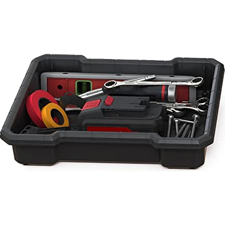 Keter Curver Box on Stack'n'Roll Wheels, Werkzeugkoffer aus robustem Technopolymer mit Rollen, platzsparendes Stapeldesign – Bild 7