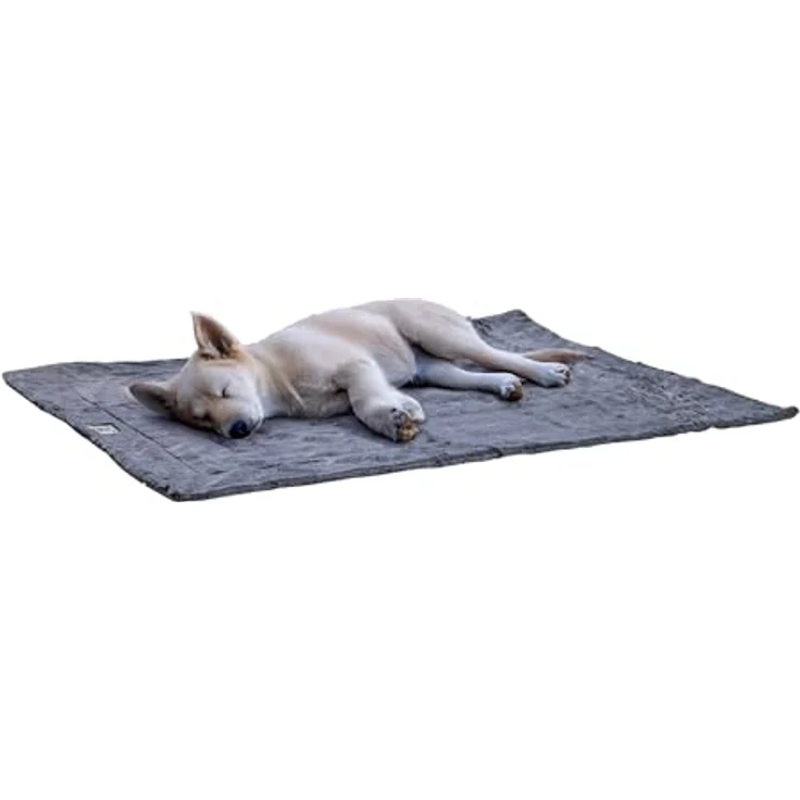 Beeztees Nano Plaid Chill Kuzzi, Hundedecke mit Ferninfrarot-Wellenenergie, Grau, 102 x 127 cm – Bild 1