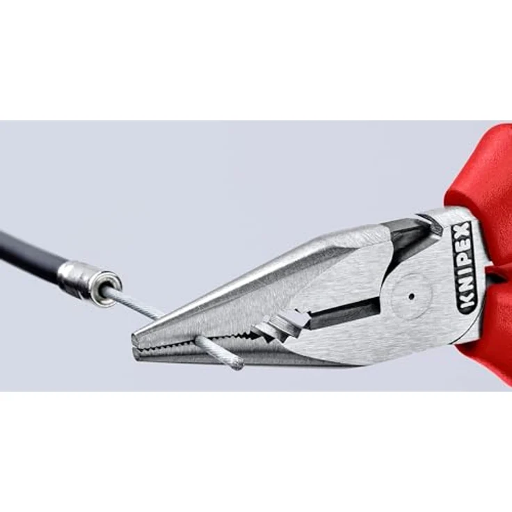 KNIPEX 08 22 145 T Spitz-Kombizange schwarz atramentiert mit Mehrkomponenten-Hüllen, mit integrierter Befestigungsöse zum Anbringen einer Absturzsicherung 145 mm – Bild 5