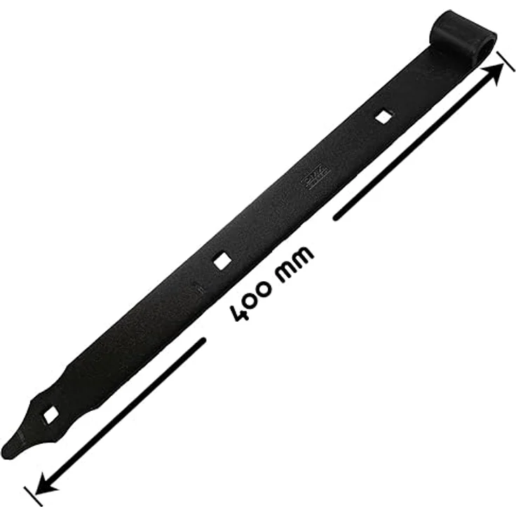 BooGardi Ladenband mit Kloben, feuerverzinkter Stahl, schwarz, 300 mm / 400 mm / 500 mm / 600 mm, rostfrei, abgerundete Spitze – Bild 2