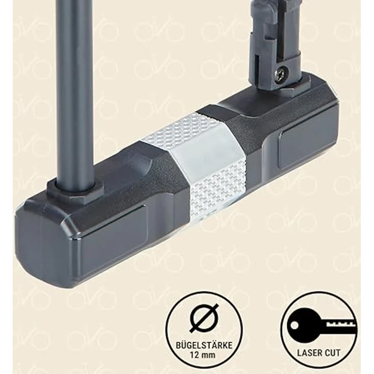 Prophete Bügelschloss, 12 mm starkes Schloss mit Gummiummantelung und Rahmenhalterung, schwarz – Bild 2