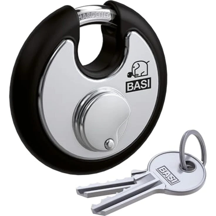 BASI - Rundbügel-Vorhangschloss - RVS 610W - 70 mm - Schwarz - Gleichschließend Nr. 2 – Bild 3