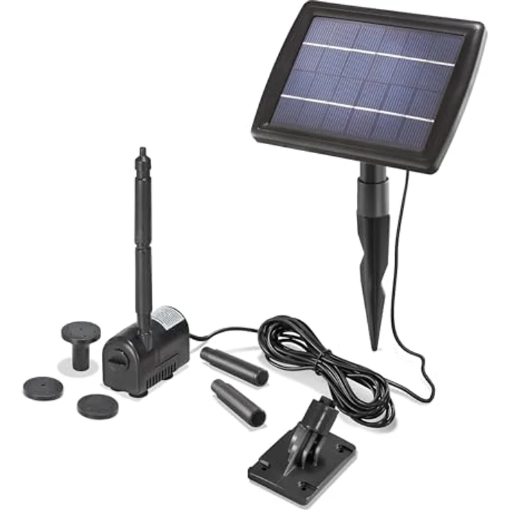 Esotec Solar Teichpumpe Springbrunnenpumpe WATERSPLASH 2/175 Komplett-SET 101010, Tauchpumpe mit Solarmodul und verschiedenen Wasserspielen, Esotec GmbH – Bild 2