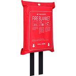 Navaris Löschdecke aus Glasfaser 1,20x1,20m - Feuerlöschdecke für Fettbrände - Brandschutzdecke Küche Auto - Feuerdecke Feuerlöscher Decke