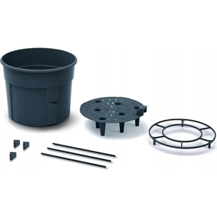 Prosperplast Anzuchttopf für Tomaten mit Rankhilfe, wetterfest und UV-beständig aus robustem Kunststoff, anthrazit, ideal für Garten und Terrasse (34,5 cm) – Bild 2