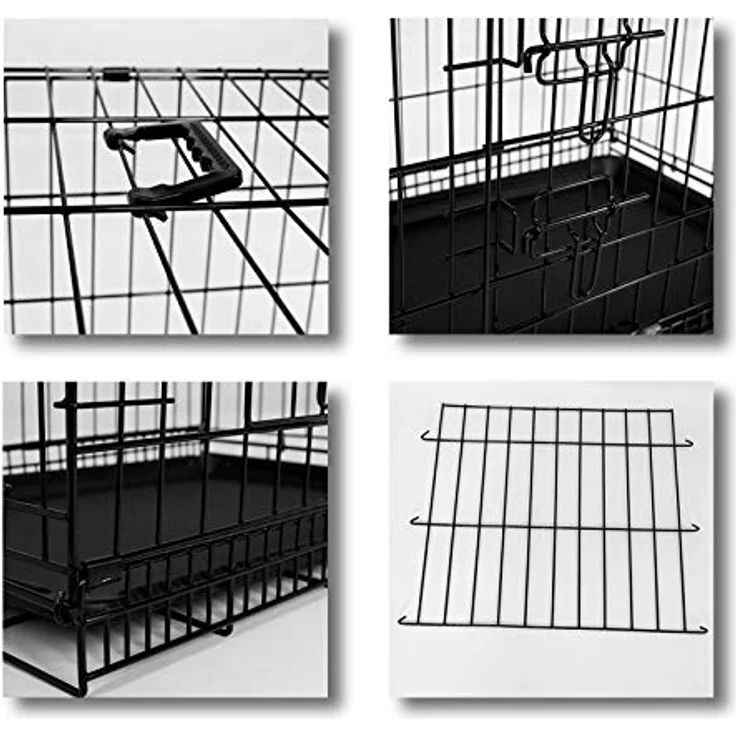 lionto Hundetransportkäfig Hundetransportbox Tiertransportbox Hundebox, (M) 61x44x51 cm schwarz – Bild 5