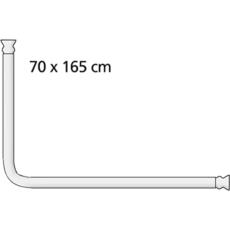 WENKO Duschvorhangstange Winkelstange, praktische Wandbefestigung in klassischem Weiß, anpassbare L- und U-Form, 80x80 cm bis 90x90 cm – Bild 12