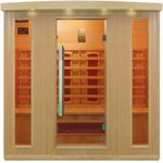 DEKO VERTRIEB BAYERN Infrarotkabine Luxus LED Infrarotsauna 175x120x190cm Hemlocktanne Wärmekabine Sauna mit Farblichttherapie und Bluetooth Soundsystem