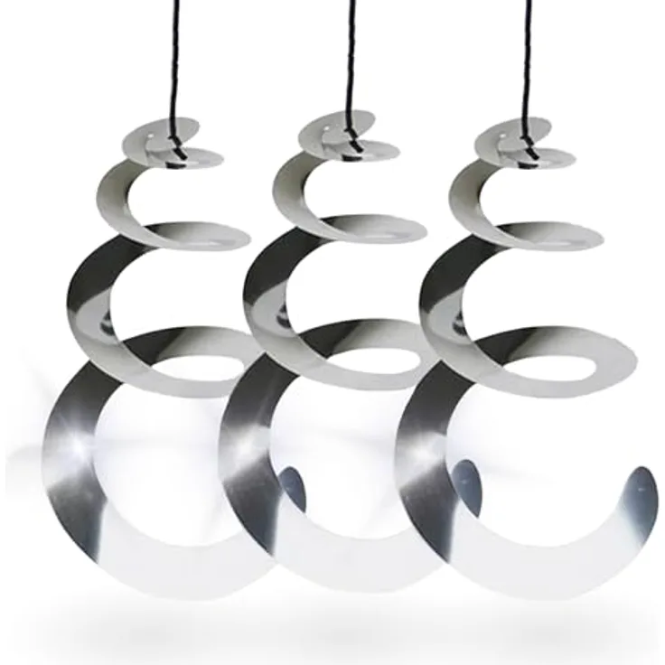 TronicXL 3X Windspirale Vogelabwehr, reflektierend, Vogelschreck für Balkon und Garten, hängend