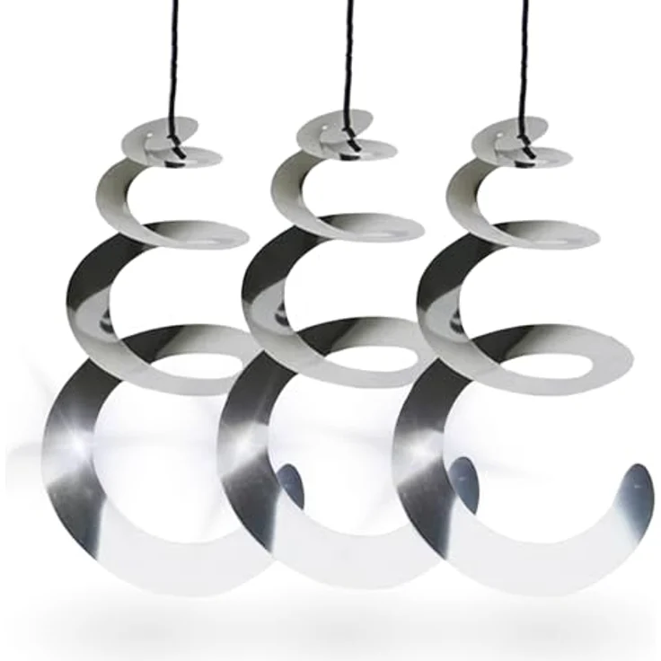 TronicXL 3X Windspirale Vogelabwehr, reflektierend, Vogelschreck für Balkon und Garten, hängend – Bild 1