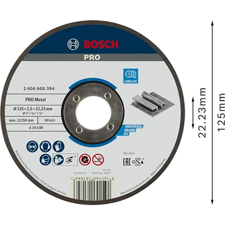 Bosch 2 608 600 394 - Winkelschleifer-Zubehör (12,5 cm, Schwarz, 2,5 mm, 1 Stück(e)) – Bild 2