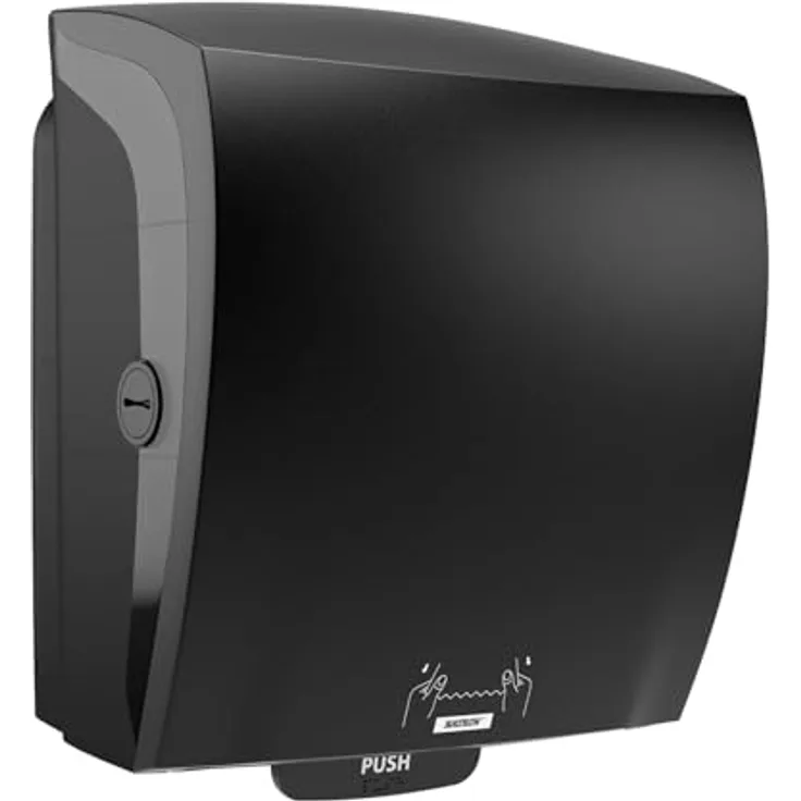 Katrin System 82070, Papierhandtuchspender aus Kunststoff, schwarz, hohe Kapazität für bis zu 784 Blatt